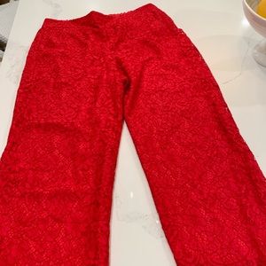 Red lace JCREW pants, size 12.